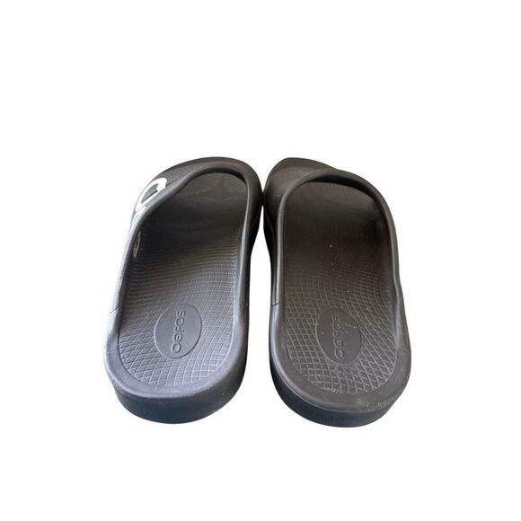 Oofos Ooahh Unisex Black White Slip On Sport Slide Recovery Sandals Size M12 W14 - Picture 2 of 13